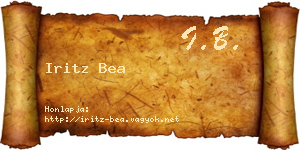 Iritz Bea névjegykártya